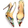 imageFSJ Womens Pointed Toe Stiletto Pumps Chic Slingback High Heels Slip on Ladies Party Office Dress Ladies ShoesCartoon