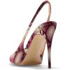 imageFSJ Womens Pointed Toe Stiletto Pumps Chic Slingback High Heels Slip on Ladies Party Office Dress Ladies ShoesFuchsia Snake