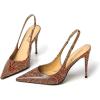 imageFSJ Womens Pointed Toe Stiletto Pumps Chic Slingback High Heels Slip on Ladies Party Office Dress Ladies ShoesGeometry