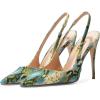 imageFSJ Womens Pointed Toe Stiletto Pumps Chic Slingback High Heels Slip on Ladies Party Office Dress Ladies ShoesGreen Snake