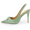 imageFSJ Womens Pointed Toe Stiletto Pumps Chic Slingback High Heels Slip on Ladies Party Office Dress Ladies ShoesLight Green