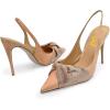 imageFSJ Womens Pointed Toe Stiletto Pumps Chic Slingback High Heels Slip on Ladies Party Office Dress Ladies ShoesNude