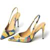 imageFSJ Womens Pointed Toe Stiletto Pumps Chic Slingback High Heels Slip on Ladies Party Office Dress Ladies ShoesPlants