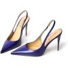 imageFSJ Womens Pointed Toe Stiletto Pumps Chic Slingback High Heels Slip on Ladies Party Office Dress Ladies ShoesPurple