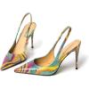 imageFSJ Womens Pointed Toe Stiletto Pumps Chic Slingback High Heels Slip on Ladies Party Office Dress Ladies ShoesQuicksand