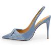 imageFSJ Womens Pointed Toe Stiletto Pumps Chic Slingback High Heels Slip on Ladies Party Office Dress Ladies ShoesRoyal Blue