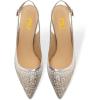 imageFSJ Womens Pointed Toe Stiletto Pumps Chic Slingback High Heels Slip on Ladies Party Office Dress Ladies ShoesSilverglitter