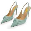 imageFSJ Womens Pointed Toe Stiletto Pumps Chic Slingback High Heels Slip on Ladies Party Office Dress Ladies ShoesTurquoise