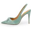 imageFSJ Womens Pointed Toe Stiletto Pumps Chic Slingback High Heels Slip on Ladies Party Office Dress Ladies ShoesTurquoise