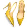 imageFSJ Womens Pointed Toe Stiletto Pumps Chic Slingback High Heels Slip on Ladies Party Office Dress Ladies ShoesYellow