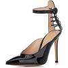imageFSJ Women Pointed Toe High Heel Ankle Strap DOrsay Prom Pumps Cutout Evening Dress Shoes Size 415 USBlack