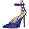 imageFSJ Women Pointed Toe High Heel Ankle Strap DOrsay Prom Pumps Cutout Evening Dress Shoes Size 415 USRoyal Blue