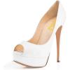 imageFSJ Women Sexy Peep Toe Platform Pumps High Heels Formal Shoes for Office Ladies Size 415 USWhite