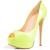 imageFSJ Women Sexy Peep Toe Platform Pumps High Heels Formal Shoes for Office Ladies Size 415 USYellow