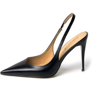 imageFSJ Womens Pointed Toe Stiletto Pumps Chic Slingback High Heels Slip on Ladies Party Office Dress Ladies ShoesBlack