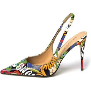 imageFSJ Womens Pointed Toe Stiletto Pumps Chic Slingback High Heels Slip on Ladies Party Office Dress Ladies ShoesCartoon