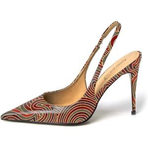 imageFSJ Womens Pointed Toe Stiletto Pumps Chic Slingback High Heels Slip on Ladies Party Office Dress Ladies ShoesGeometry