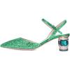 imageFSJ Women Ankle Strap Glitter Sandals Pointed Toe Rhinestone Heels Graceful Shoes Slip On Slingback Dorsay Prom Dress Pumps Size 415 USEmerald