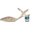 imageFSJ Women Ankle Strap Glitter Sandals Pointed Toe Rhinestone Heels Graceful Shoes Slip On Slingback Dorsay Prom Dress Pumps Size 415 USGold