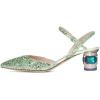 imageFSJ Women Ankle Strap Glitter Sandals Pointed Toe Rhinestone Heels Graceful Shoes Slip On Slingback Dorsay Prom Dress Pumps Size 415 USGreen