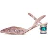 imageFSJ Women Ankle Strap Glitter Sandals Pointed Toe Rhinestone Heels Graceful Shoes Slip On Slingback Dorsay Prom Dress Pumps Size 415 USIndian Red