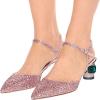 imageFSJ Women Ankle Strap Glitter Sandals Pointed Toe Rhinestone Heels Graceful Shoes Slip On Slingback Dorsay Prom Dress Pumps Size 415 USIndian Red