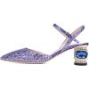 imageFSJ Women Ankle Strap Glitter Sandals Pointed Toe Rhinestone Heels Graceful Shoes Slip On Slingback Dorsay Prom Dress Pumps Size 415 USPurple