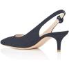 imageFSJ Women Dressy Pointed Toe Pumps Kitten Heel Slingback with Buckle Jeans Ladies Shoes Size 415 USBlack