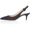 imageFSJ Women Dressy Pointed Toe Pumps Kitten Heel Slingback with Buckle Jeans Ladies Shoes Size 415 USBlack