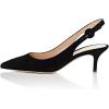 imageFSJ Women Dressy Pointed Toe Pumps Kitten Heel Slingback with Buckle Jeans Ladies Shoes Size 415 USBlacksuede