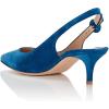 imageFSJ Women Dressy Pointed Toe Pumps Kitten Heel Slingback with Buckle Jeans Ladies Shoes Size 415 USBluesuede