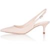 imageFSJ Women Dressy Pointed Toe Pumps Kitten Heel Slingback with Buckle Jeans Ladies Shoes Size 415 USBlush