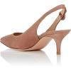 imageFSJ Women Dressy Pointed Toe Pumps Kitten Heel Slingback with Buckle Jeans Ladies Shoes Size 415 USNudesuede