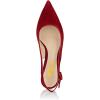 imageFSJ Women Dressy Pointed Toe Pumps Kitten Heel Slingback with Buckle Jeans Ladies Shoes Size 415 USRedsuede