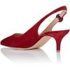 imageFSJ Women Dressy Pointed Toe Pumps Kitten Heel Slingback with Buckle Jeans Ladies Shoes Size 415 USRedsuede
