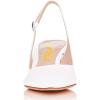 imageFSJ Women Dressy Pointed Toe Pumps Kitten Heel Slingback with Buckle Jeans Ladies Shoes Size 415 USWhite