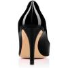 imageFSJ Women Flattering Peep Toe Party Dress Shoes Glossy Patent Stiletto High Heel Pumps Size 415 USBlack