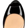 imageFSJ Women Flattering Peep Toe Party Dress Shoes Glossy Patent Stiletto High Heel Pumps Size 415 USBlack