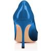 imageFSJ Women Flattering Peep Toe Party Dress Shoes Glossy Patent Stiletto High Heel Pumps Size 415 USBlue Gradient