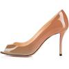 imageFSJ Women Flattering Peep Toe Party Dress Shoes Glossy Patent Stiletto High Heel Pumps Size 415 USBrown Gradient