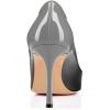 imageFSJ Women Flattering Peep Toe Party Dress Shoes Glossy Patent Stiletto High Heel Pumps Size 415 USGreygradient