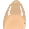 imageFSJ Women Flattering Peep Toe Party Dress Shoes Glossy Patent Stiletto High Heel Pumps Size 415 USNude