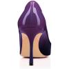 imageFSJ Women Flattering Peep Toe Party Dress Shoes Glossy Patent Stiletto High Heel Pumps Size 415 USPurple Gradient