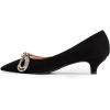 imageFSJ Women Graceful Shiny Bowknot Pointed Toe Flats Low Heel Slip On Casual Daily Walking Ladies Shoes Size 415 USBlack