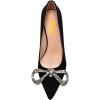 imageFSJ Women Graceful Shiny Bowknot Pointed Toe Flats Low Heel Slip On Casual Daily Walking Ladies Shoes Size 415 USBlack