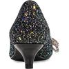 imageFSJ Women Graceful Shiny Bowknot Pointed Toe Flats Low Heel Slip On Casual Daily Walking Ladies Shoes Size 415 USBlack Glitter