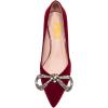 imageFSJ Women Graceful Shiny Bowknot Pointed Toe Flats Low Heel Slip On Casual Daily Walking Ladies Shoes Size 415 USDark Red