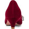 imageFSJ Women Graceful Shiny Bowknot Pointed Toe Flats Low Heel Slip On Casual Daily Walking Ladies Shoes Size 415 USDark Red