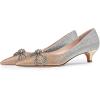 imageFSJ Women Graceful Shiny Bowknot Pointed Toe Flats Low Heel Slip On Casual Daily Walking Ladies Shoes Size 415 USGlitter Gradient