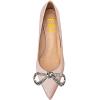 imageFSJ Women Graceful Shiny Bowknot Pointed Toe Flats Low Heel Slip On Casual Daily Walking Ladies Shoes Size 415 USLight Pink